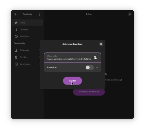 Linux: Um programa para baixar vdeos: Parabolic